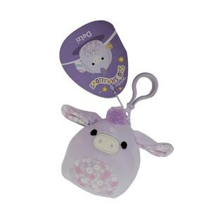 Squishmallow 3.5" Delzi the Donkey Floral Belly Easter Clip-On